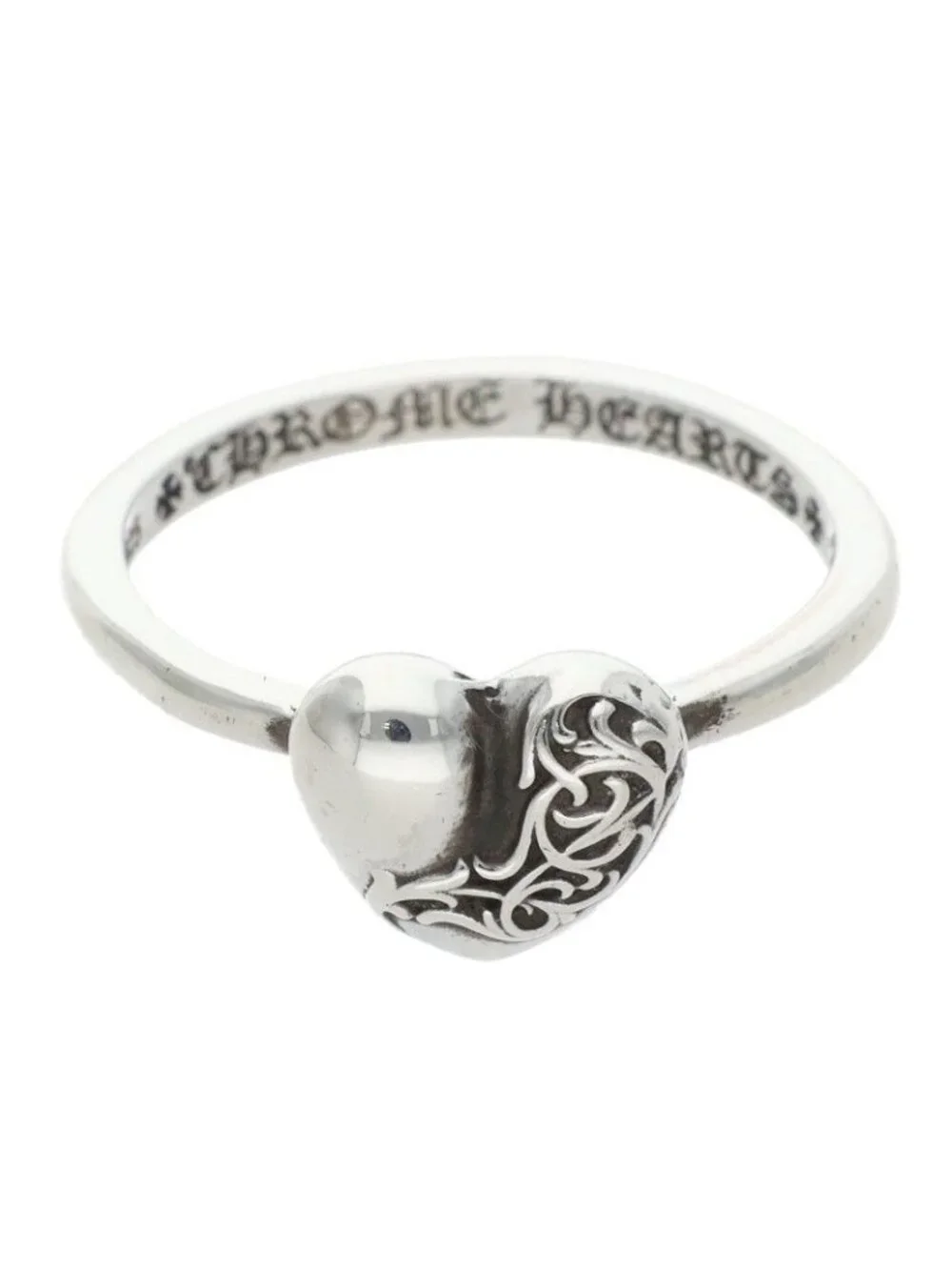 Chrome Hearts Bubblgm Heart Bubble Gum Silver Ring